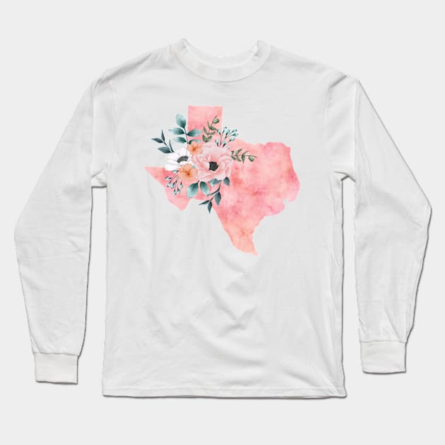 Texas Floral Long Sleeve T-Shirt by bloomnc